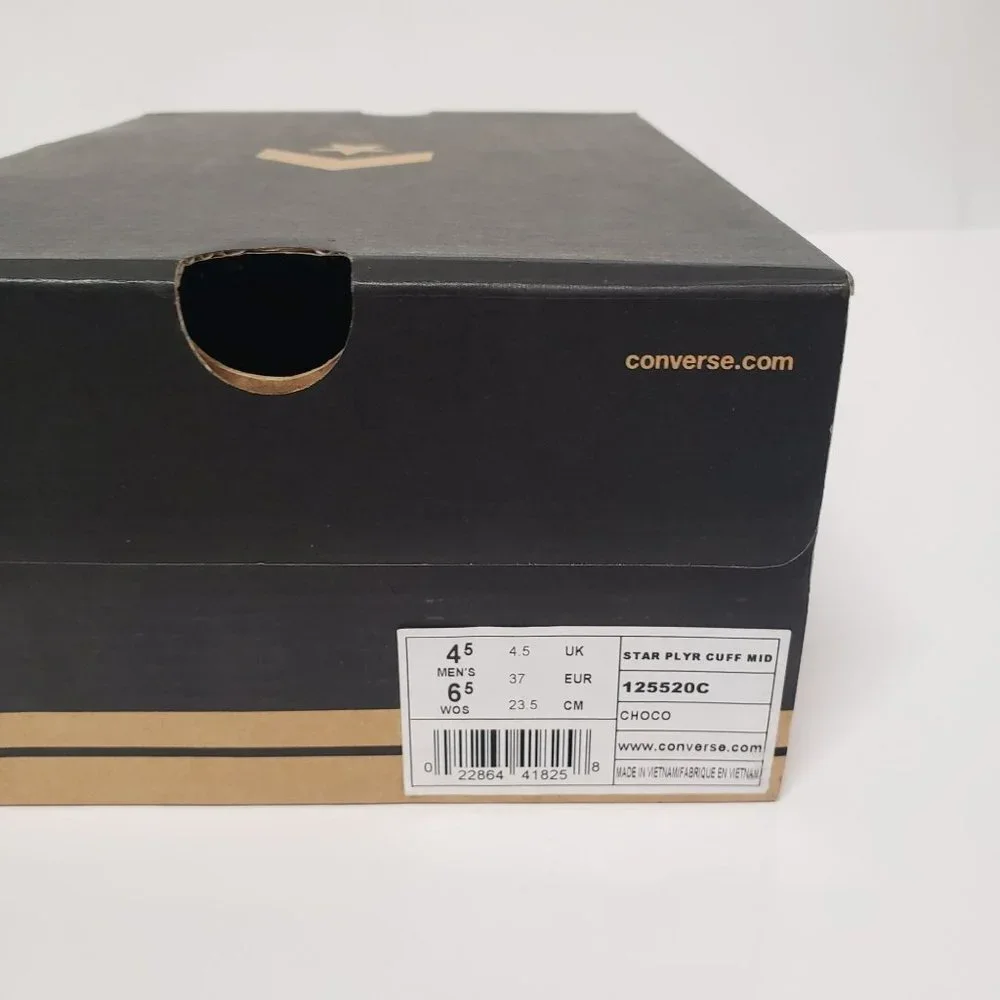 Converse Star Player Cuff Rib Mid Sneakers in‎ Choco - Size M/4.5 W/6.5
